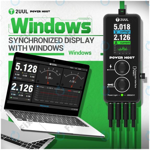 Digitaler USB-C Spannungs- und Stromtester (Power Host), 2UUL PW15