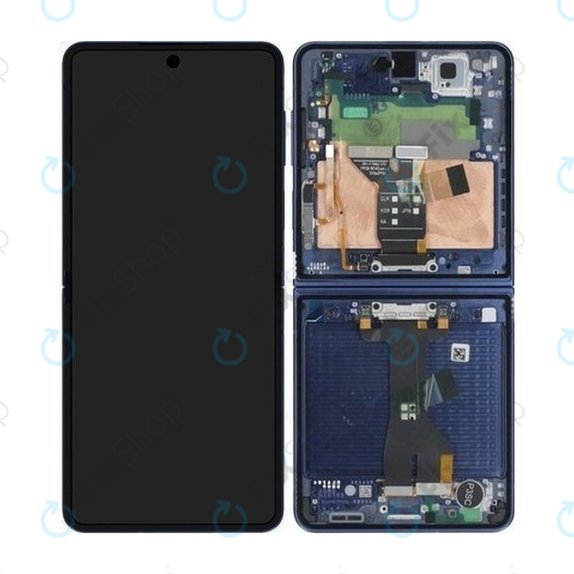 Samsung Galaxy Z Flip 7 F766B - LCD Display + Touchscreen Front Glas + Rahmen (Blue Shadow) OLED