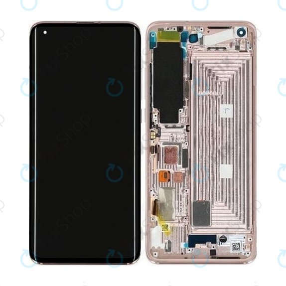 Xiaomi Mi 10 Pro - LCD Display + Touchscreen Front Glas + Rahmen (Alpine White) - 56000500J100 Genuine Service Pack