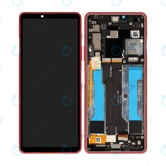 Sony Xperia 10 III - LCD Display + Touchscreen Front Glas + Rahmen (Pink) - A5034095A Genuine Service Pack