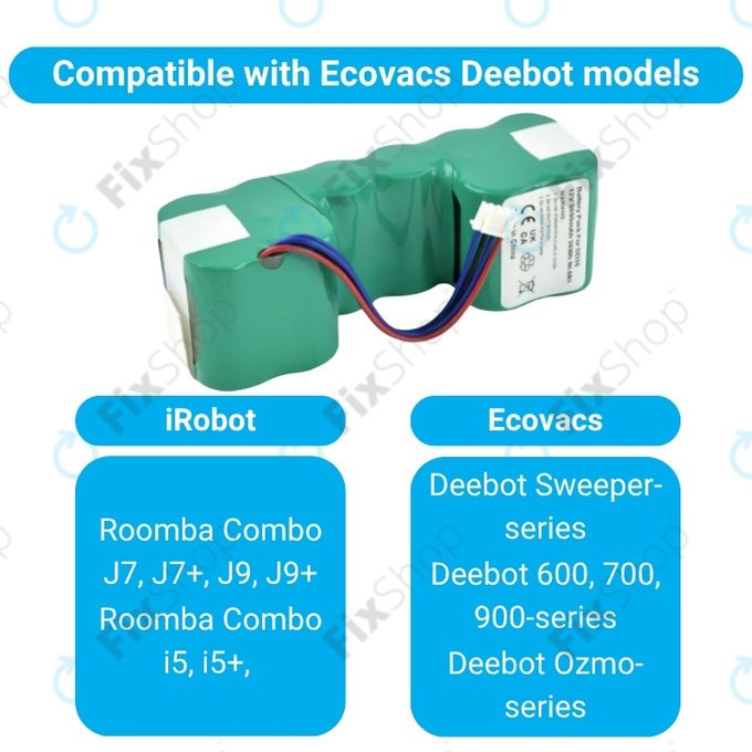 Ecovacs Sweeper-series, Deebot Ozmo-series - Akku Batterie DM88 Ni-MH 12.0V 3000mAh