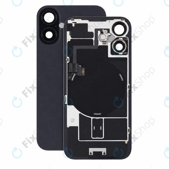 Glas der Rückabdeckung für iPhone 16, Black, Pulled A