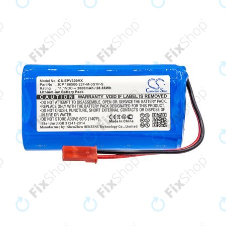 Akku batterie für Electropan ilife V5, V5s, 2600mAh, Li-Ion, 11.1V, ICP 186500-22F-M-3S1P-S, HQ
