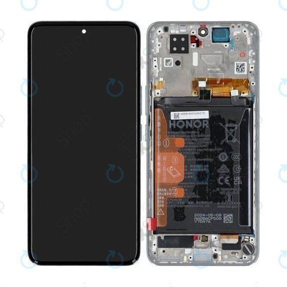 Honor 200 - LCD Display + Touchscreen Front Glas + Rahmen + Akku Batterie (Emerald Green) - 0235AKHW Genuine Service Pack