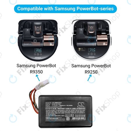 Samsung PowerBot R9350, R9250 - Akku Batterie DJ96-00193D Li-Ion 21.6V 5000mAh HQ