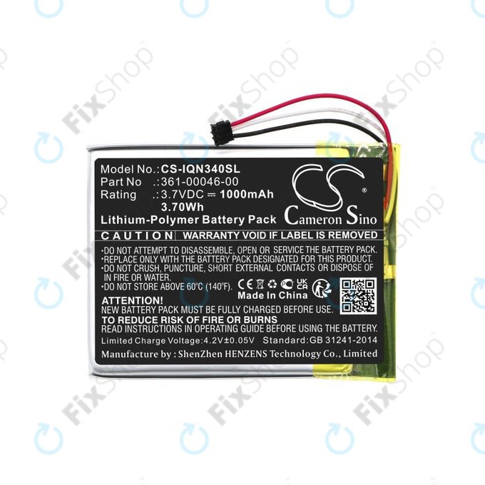 Akku batterie für Garmin Dash Cam 20, Nuvi 3400, 1000mAh, Li-Pol, 3.7V, 361-00046-00, HQ