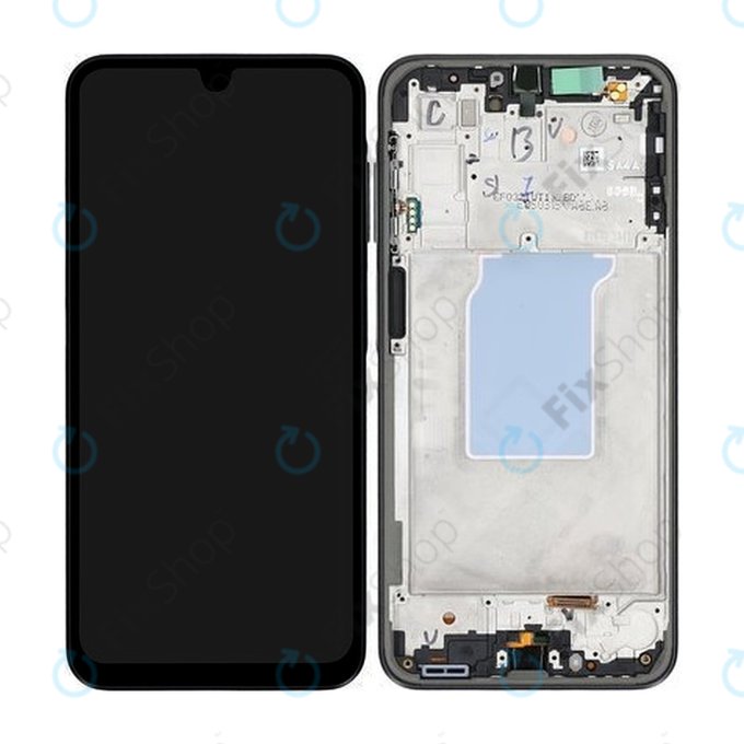 Samsung Galaxy A26 A266E - LCD Display + Touchscreen Front Glas + Rahmen (Black) - GH82-37049A Genuine Service Pack