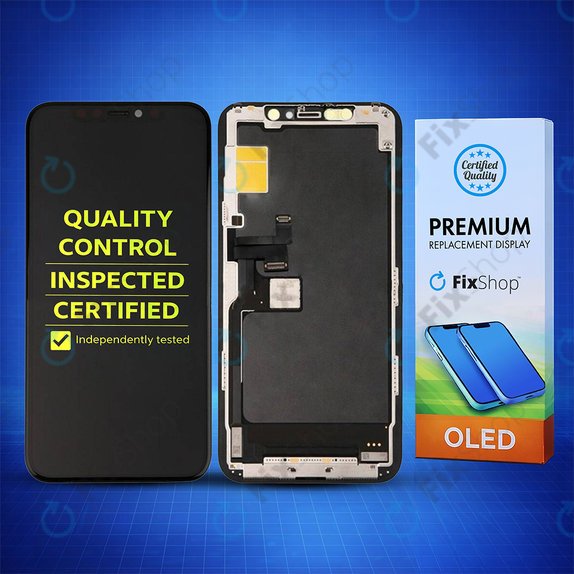 Display Hard OLED für iPhone 11 Pro, Touchscreen-Glas mit Rahmen, FixPremium