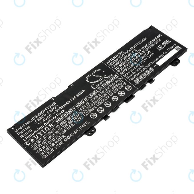Akku batterie für Dell Inspiron 13, 7373, Vostro 13, 3100mAh, Li-Ion, 11.4V, F62G0, HQ