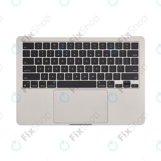 Oberer Tastaturrahmen für MacBook Air 13", A3113 (2024), mit US-Tastatur und Akku, Starlight, 661-40229, Genuine Apple