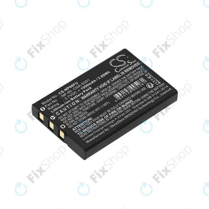 Akku batterie für Agfa, HP Photosmart, Toshiba Camileo, 1050mAh, Li-Ion, 3.7V, NP-60, COMA-BP1, HQ