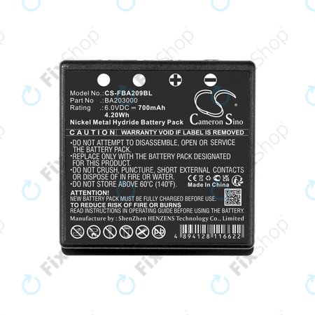 Batterie für HBC Radiomatic Eco, 700mAh, Ni-MH, 6V, BA209060, HQ