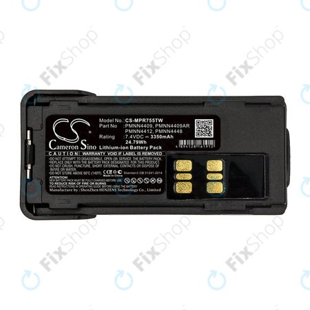 Batterie für Motorola DP2600, 4000, 4600, 4800, XPR3000, XPR3300, 3350mAh, Li-Ion, 7.4V, PMNN4409, HQ