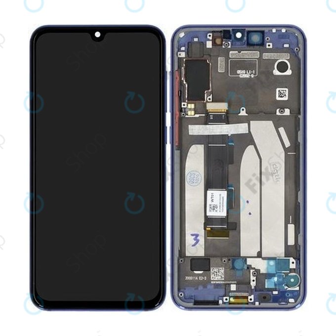 Xiaomi Mi 9 SE - LCD Display + Touchscreen Front Glas + Rahmen (Ocean Blue) - 5610100210B6 Genuine Service Pack