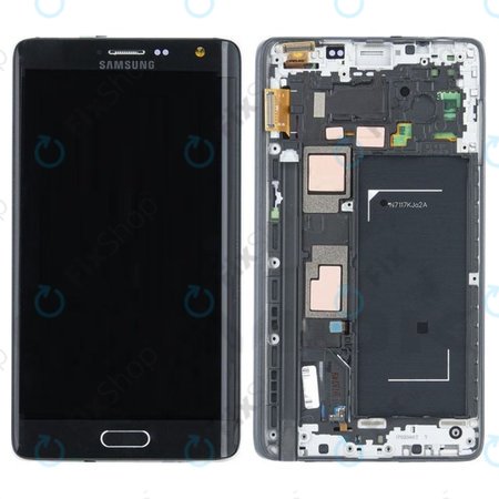 Samsung Galaxy Note Edge N915FY - LCD Display + Touchscreen Front Glas + Rahmen (Black) - GH97-16636A Genuine Service Pack
