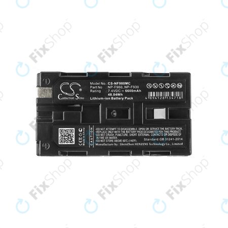 Sony CCD, CVX, DCR, DSR, GV, HDR, HVL, HVR, MPK, MVC, PBD, PLM-series - Akku Batterie NP-F930 / F950 / F960 / F970 / F975 Li-Ion 6600mAh HQ