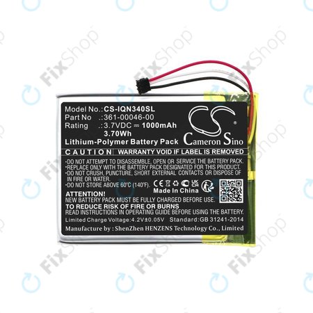 Akku batterie für Garmin Dash Cam 20, Nuvi 3400, 1000mAh, Li-Pol, 3.7V, 361-00046-00, HQ