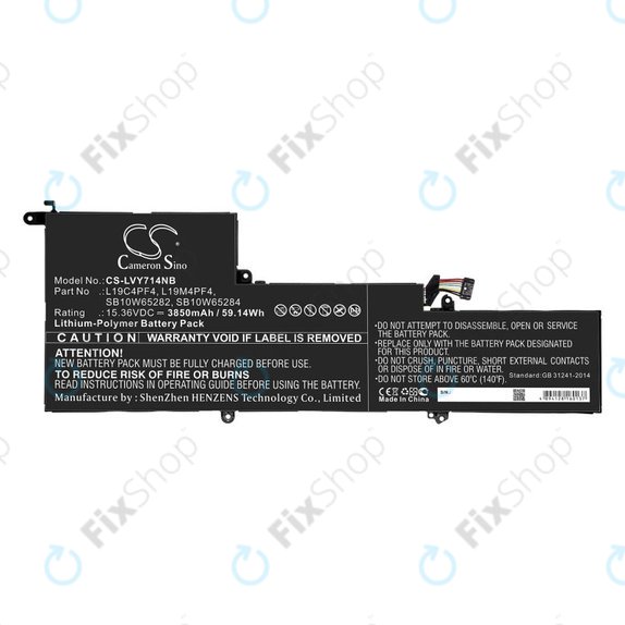 Akku batterie für Lenovo Yoga Slim 7, 14s, 3850mAh, Li-Pol, 15.36V, L19C4PF4, HQ