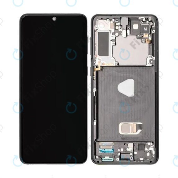 Samsung Galaxy S21 Plus G996B - LCD Display + Touchscreen Front Glas + Rahmen (Phantom Black) TFT