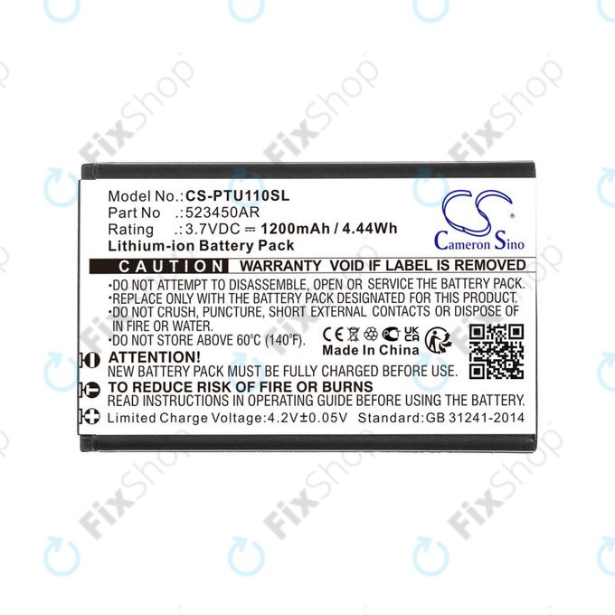 Batterie für Panasonic Kx-Tf200, Kx-Tu110, 1200mAh, Li-Ion, 3.7V, 523450AR, HQ