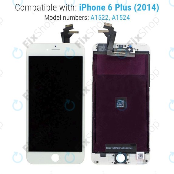 Apple iPhone 6 Plus - LCD Display + Touchscreen Front Glas + Rahmen (White) TFT