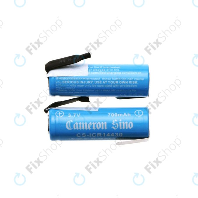 Akku batterie 14430 mit Montageplatten, 650mAh, Li-Ion, 3.7V, HQ