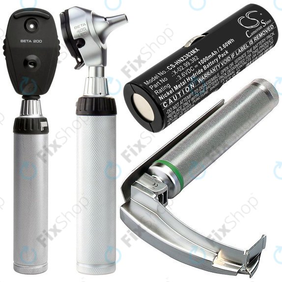 Akku batterie für Heine Ophthalmoscope Beta 200, 1000mAh, Ni-MH, 3.6V, X-02.99.382, HQ