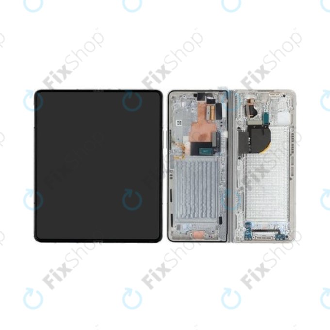 Samsung Galaxy Z Fold 5 F946B - LCD Display + Touchscreen Front Glas + Rahmen (Cream) - GH82-31842B Genuine Service Pack