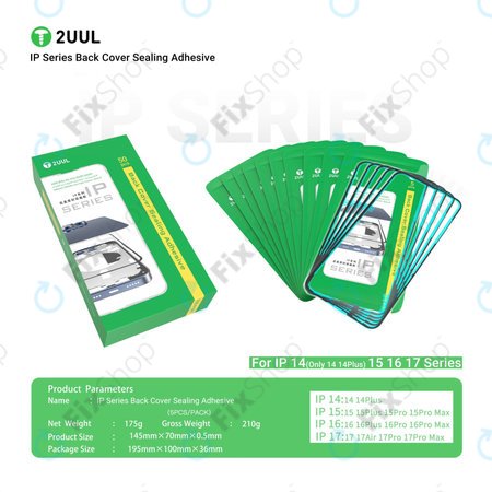 Hintere Glasscheibe Dichtungs-Klebestreifen für iPhone 15 Plus, 2UUL BA15PS, (5Stk.)