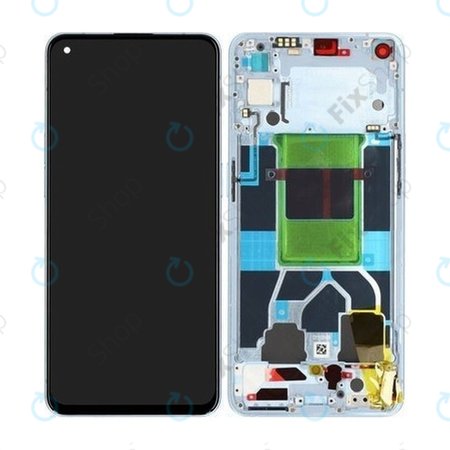 Oppo Reno 6 5G CPH2251 - LCD Display + Touchscreen Front Glas + Rahmen (Arctic Blue) - 4907750 Genuine Service Pack