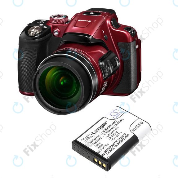Akku batterie für Nikon Coolpix, 1700mAh, Li-Ion, 3.8V, EN-EL23, HQ