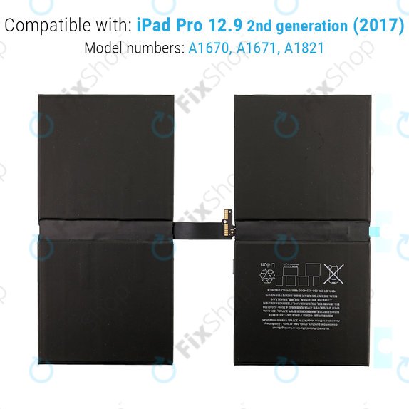 Akku Batterie für iPad Pro 12.9" (2nd Gen 2017), 10891mAh