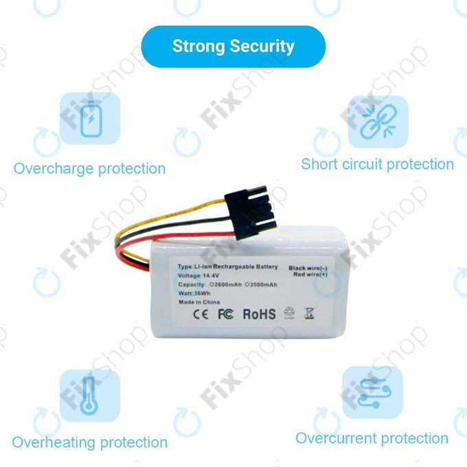 Xioami Mi Robot Vacuum Mop 2 Lite, E10 - Akku Batterie N011-4S1P Li-Ion 14.4V 2600mAh