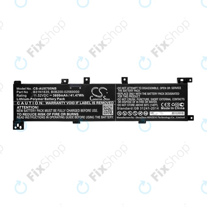 Batterie für Asus A705QA, Asus F705MA-Bx030t, 3600mAh, Li-Pol, 11.52V, B31N1635, HQ