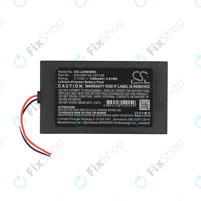 Akku batterie für Logitech Harmony 9, 1300mAh, Li-Pol, 3.7V, 533-000128, HQ