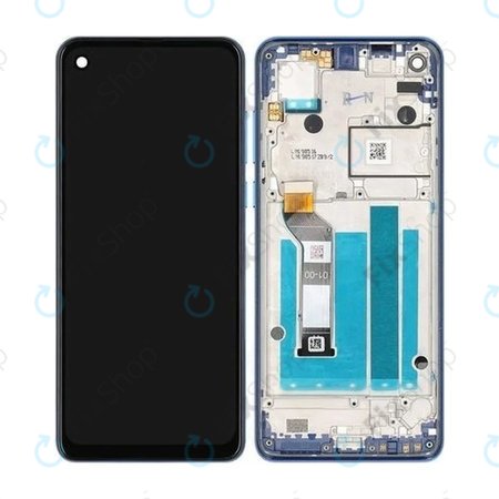Motorola One Vision - LCD Display + Touchscreen Front Glas + Rahmen (Sapphire Blue) - 5D68C14352 Genuine Service Pack