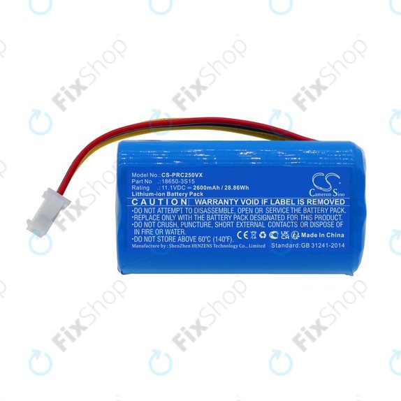 Akku batterie für CleanMate S460, Pure Clean PUCRC25, 2600mAh, Li-Ion, 11.1V, 18650-3S15, HQ