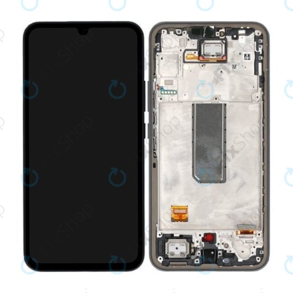 Samsung Galaxy A34 5G A346B - LCD Display + Touchscreen Front Glas + Rahmen (Black) - GH82-31200A, GH82-31201A Genuine Service Pack