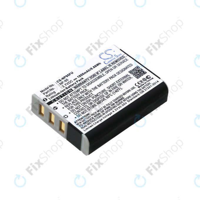 Batterie für Fujifilm FinePix F30, Ricoh GXR, 1800mAh, Li-Ion, 3.7V, DB-90, HQ