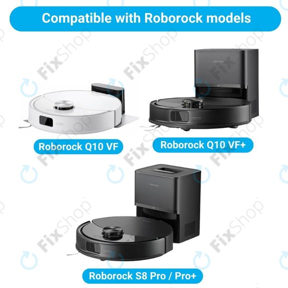 Ersatzteilset für Xiaomi Roborock Q10 VF, Q10 VF+, S8 Pro, S8 Pro Plus (1x Hauptbürste, 2x Filter, 2x Seitenbürste)