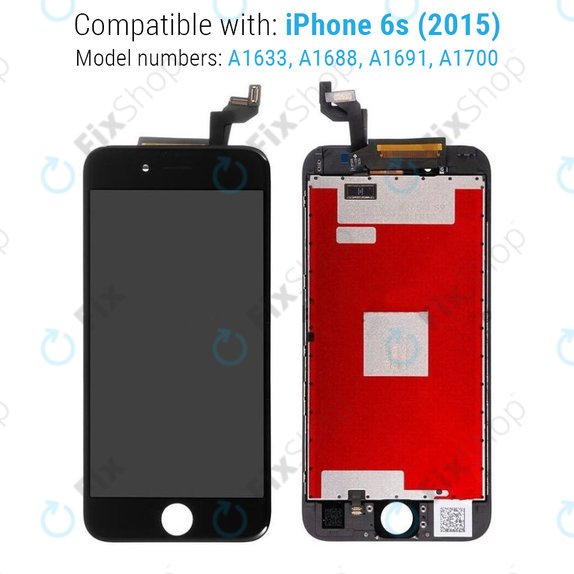 Display für iPhone 6S, Black, Touchscreen-Glas mit Rahmen