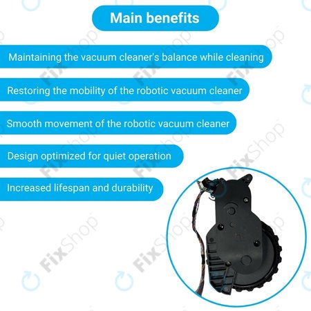 Xiaomi Roborock S5 Max, S6 Pure, S7 - Rad mit Motor (Rechts) (Schwarz)