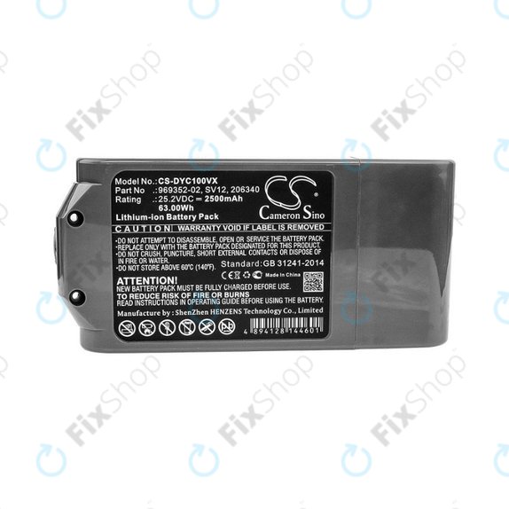Dyson V10 - Akku Batterie 969352-02, SV12, 206340 Li-Ion 25.2V 2500mAh HQ