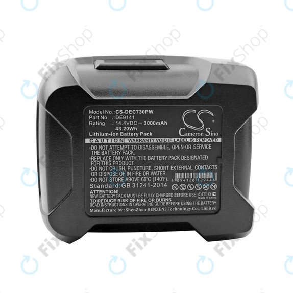 Akku batterie für Dewalt DC528, DC612, DC728, DC830, Wurth BS 14-A, 3000mAh, Li-Ion, 14.4V, DE9141, HQ