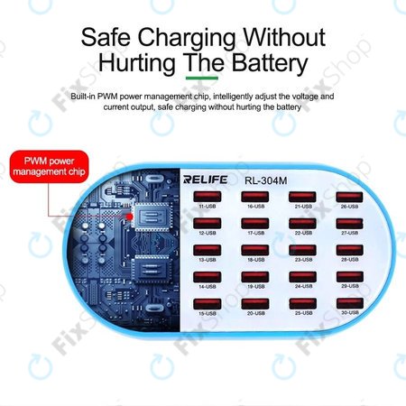 Relife RL-304M - Smart USB-Ladegerät - 30x USB / 160W