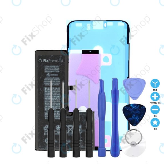 Apple iPhone XS - Akku Batterie 2658mAh FixPremium + Akku Batterie Klebestreifen Sticker + LCD Klebestreifen Sticker + Werkzeugsatz - Multipack