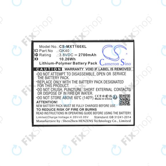 Motorola Moto E4 XT1761 - Akku Batterie GK40 2700mAh HQ