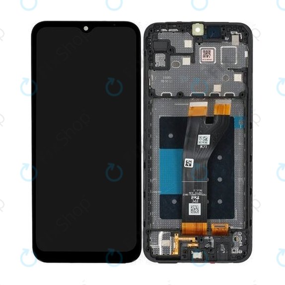Samsung Galaxy A14 5G A146B - LCD Display + Touchscreen Front Glas + Rahmen (Black) - GH82-30658A, GH81-23315A, GH81-23640A Genuine Service Pack