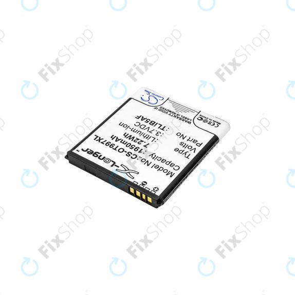 Batterie für Alcatel One Touch 997, X Pop, TCL S710, S800, 1950mAh, Li-Ion, 3.7V, TLiB5AF, HQ