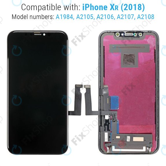 Display für iPhone XR, Touchscreen-Glas mit Rahmen, Refurbished